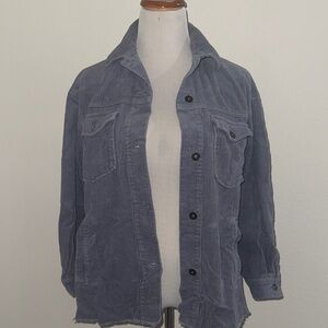 Zara Blue Corduroy Women’s Utility Jacket- Oversized